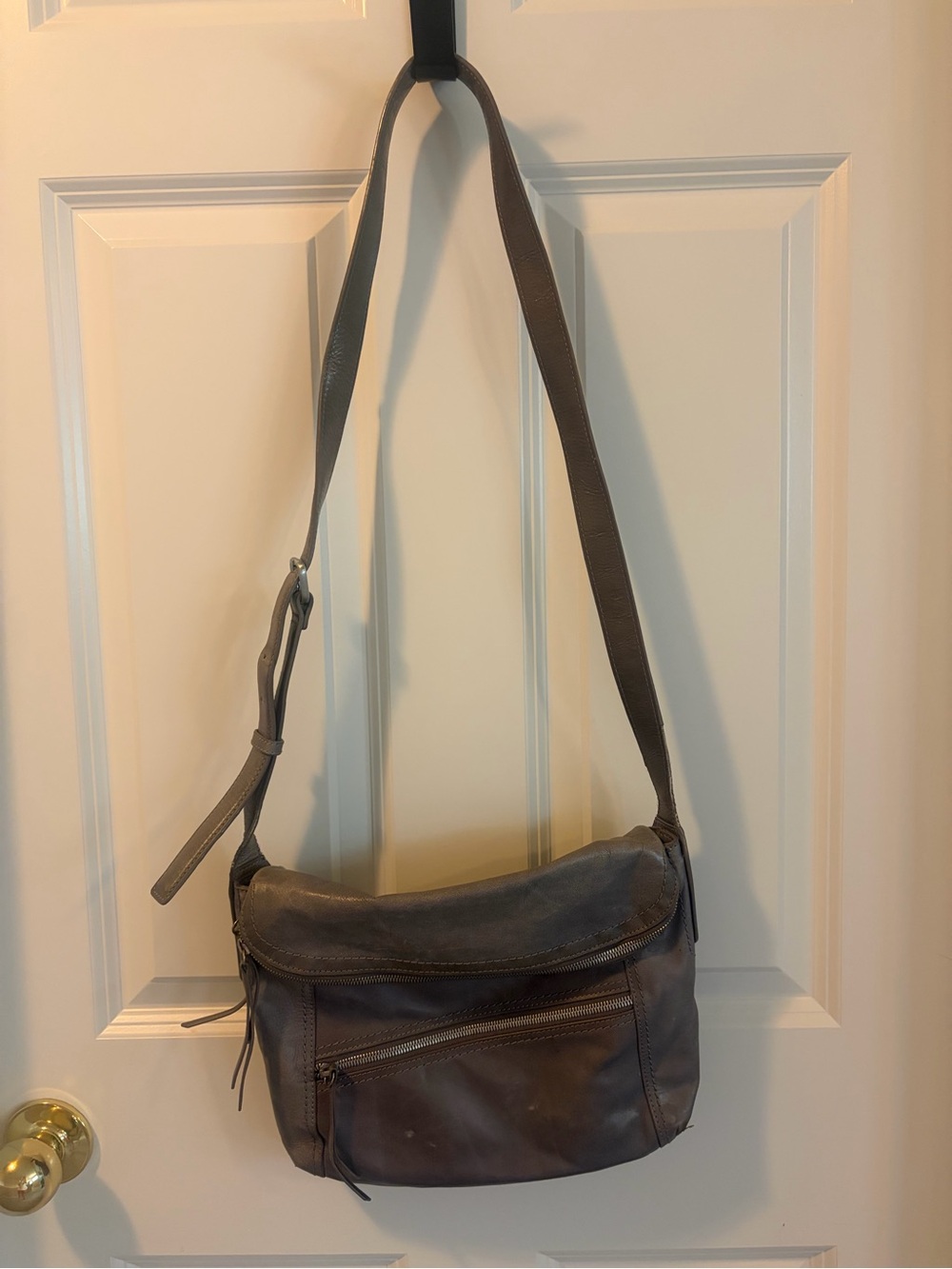 HOBO Distressed Leather Crossbody Bag